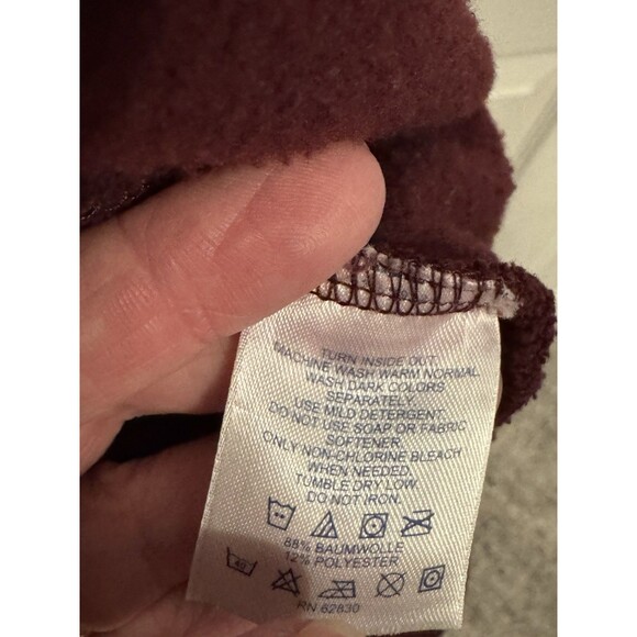 Land End Men’s Sweatshirt Jacket Zip SzL Maroon - Picture 8 of 10